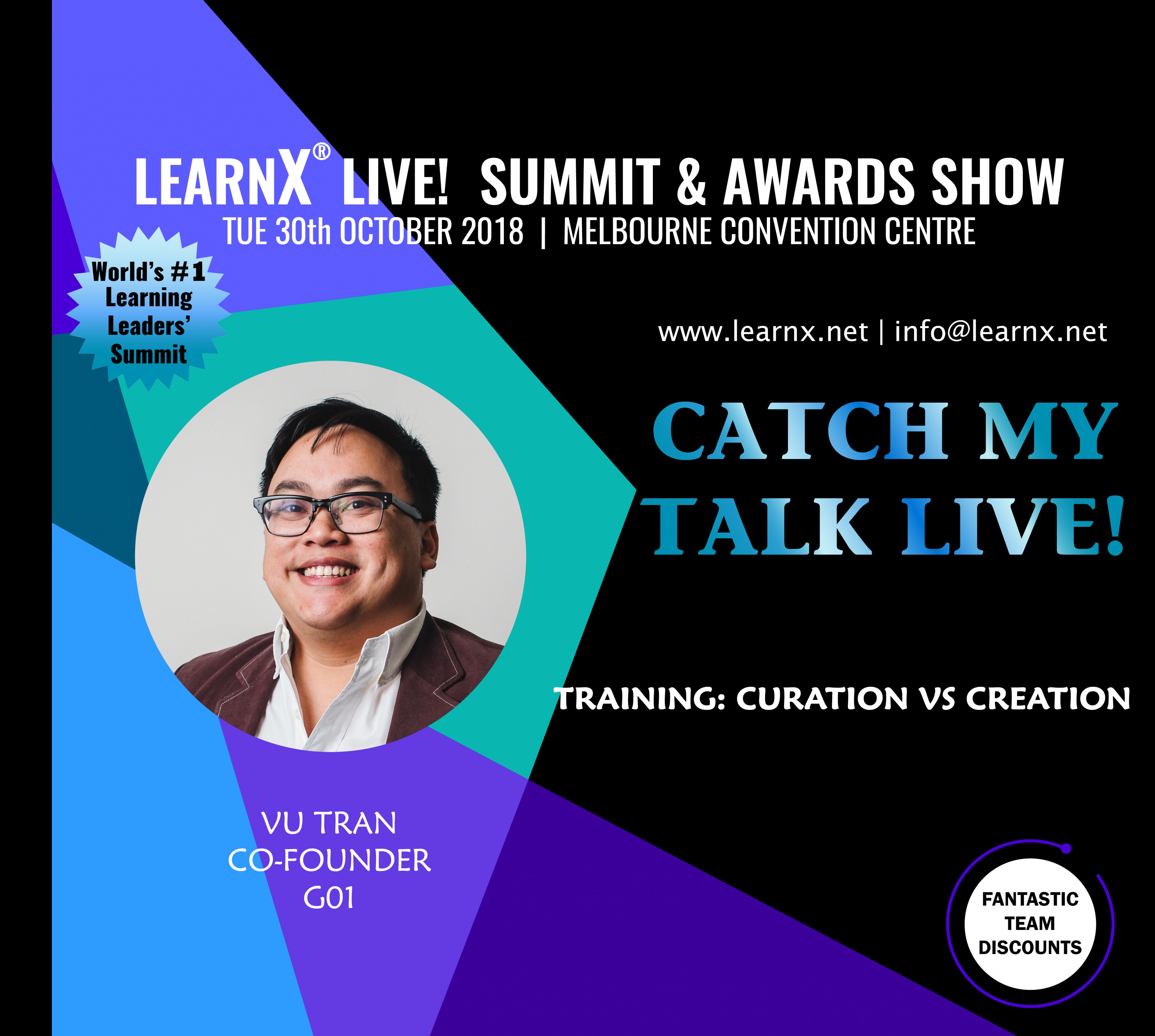 GO1’s Vu Tran presenting at LearnX in Melbourne